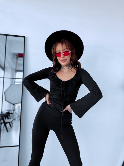 2in1 LUX set "SAVAGE ROSE" - black